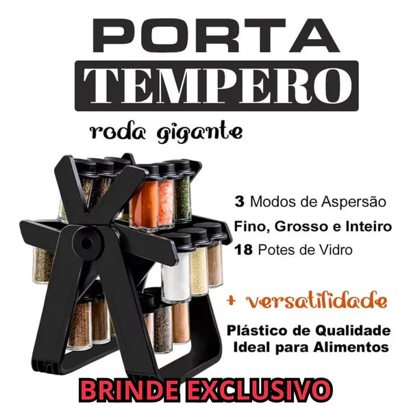 [COMPRE 1 LEVE 2] Fruteira Articulada Multiuso 5 em 1 + BRINDE: Porta Tempero Giratório