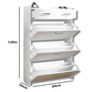 Armário de Sapatos com 3 Portas e 2 Gavetas